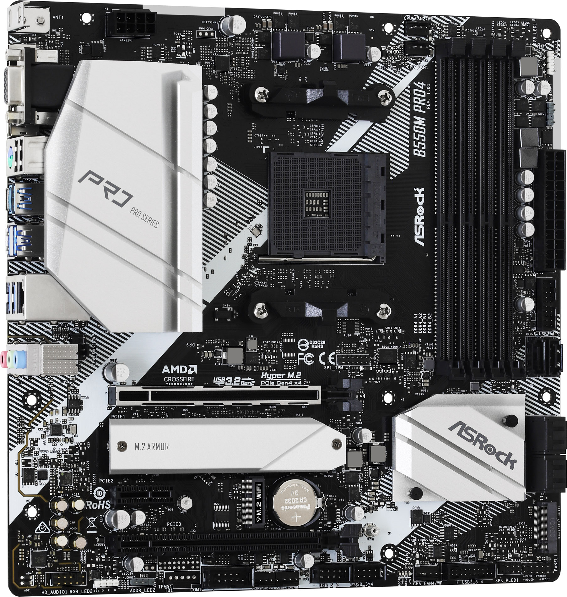 ASRock B550M PRO4 AMD Socket AM4 B550 Chipset MicroATX Motherboard