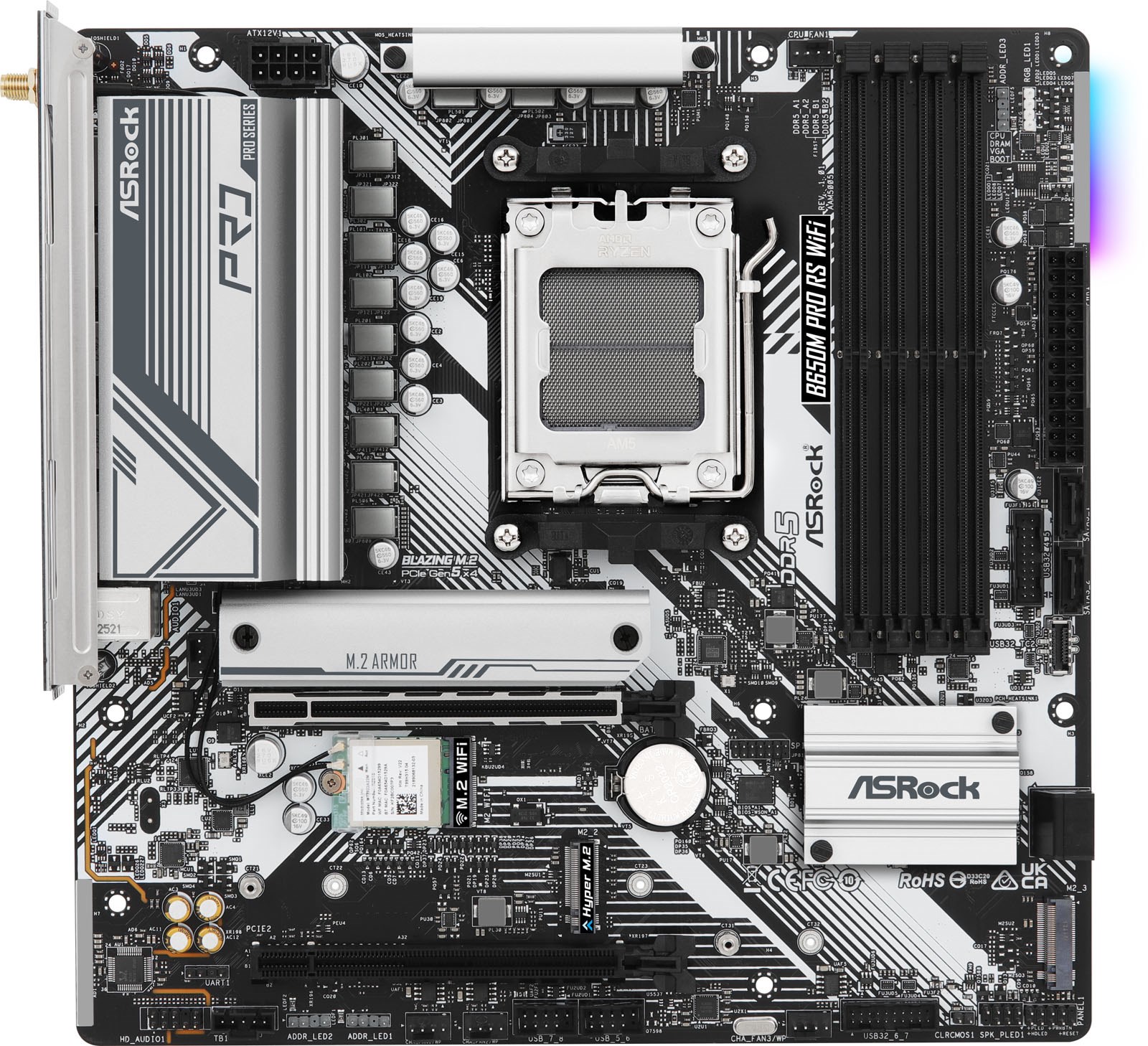 ASRock B650M Pro RS WiFi AMD Socket AM5 Motherboard - 90