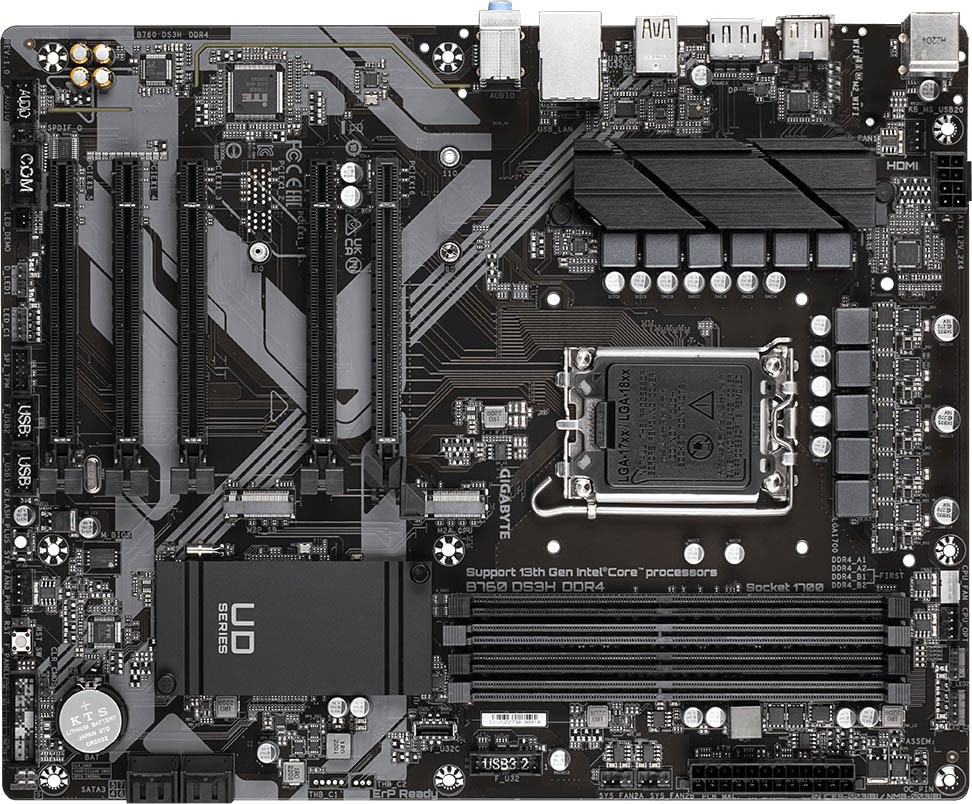 Gigabyte B760 DS3H DDR4 Intel Socket 1700 Motherboard - B760 Gigabyte B760 DS3H DDR4 Intel Socket 1700 Motherboard - B760