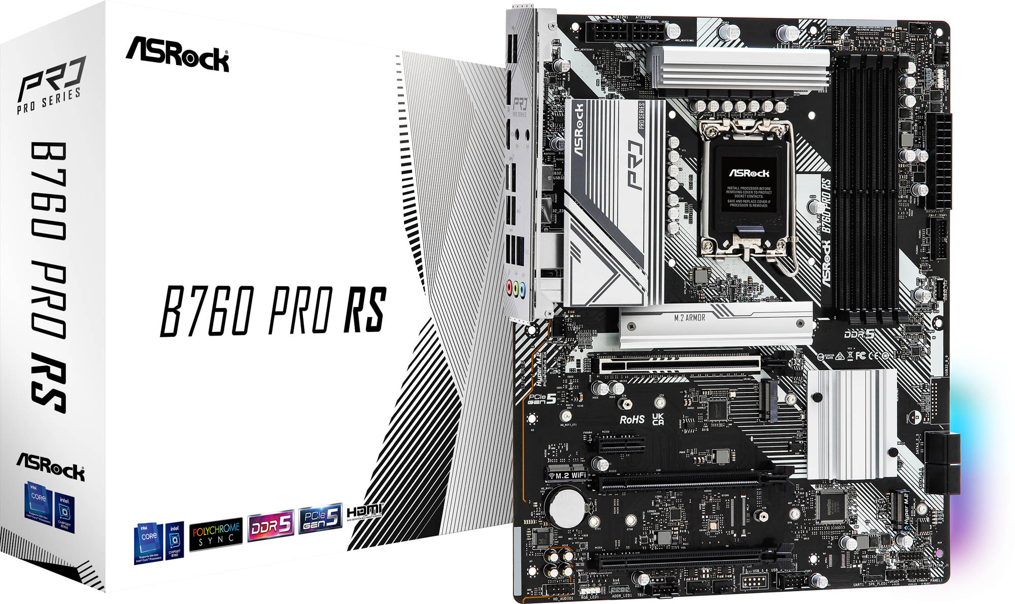Asrock b760 pro rs intel socket 1700 motherboard - 90-mxbks0-a0uayz | komponentko
