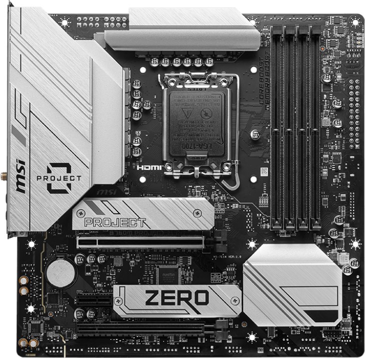 MSI B760M PROJECT ZERO Intel Socket 1700 Motherboard - B760M