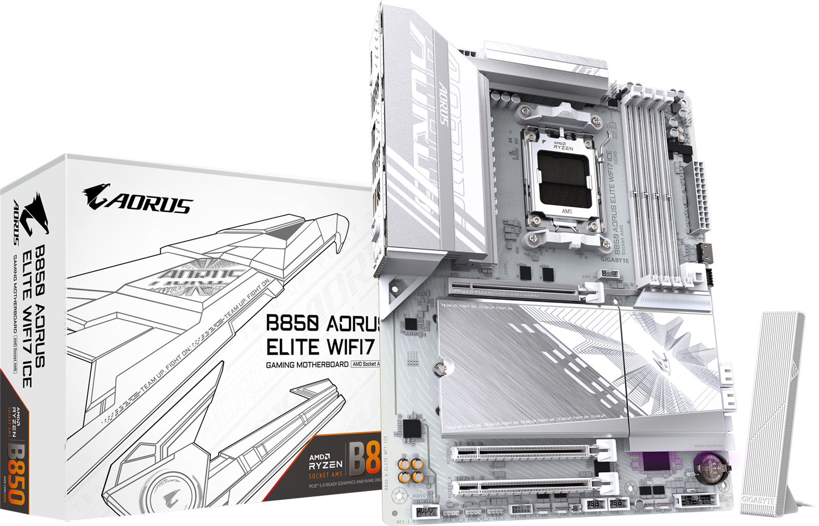 Gigabyte B850 AORUS ELITE WIFI7 ICE ATX Motherboard for AMD AM5 CPUs