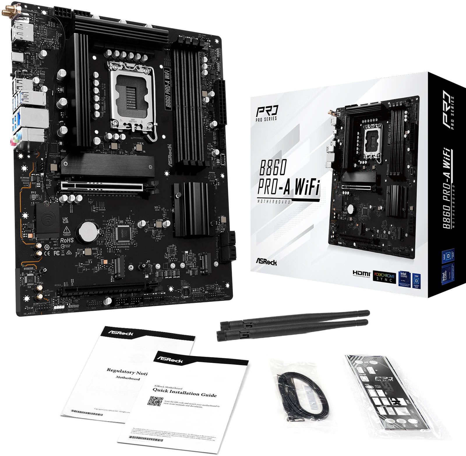 ASRock B860 Pro-A WiFi Intel Socket 1851 Motherboard - 90-MXBRL0