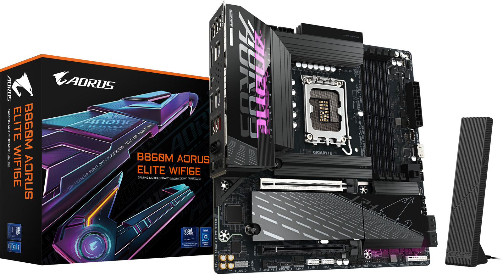 Gigabyte B860m Aorus Elite Wifi6e Matx Motherboard For Intel Lga1851 Cpus