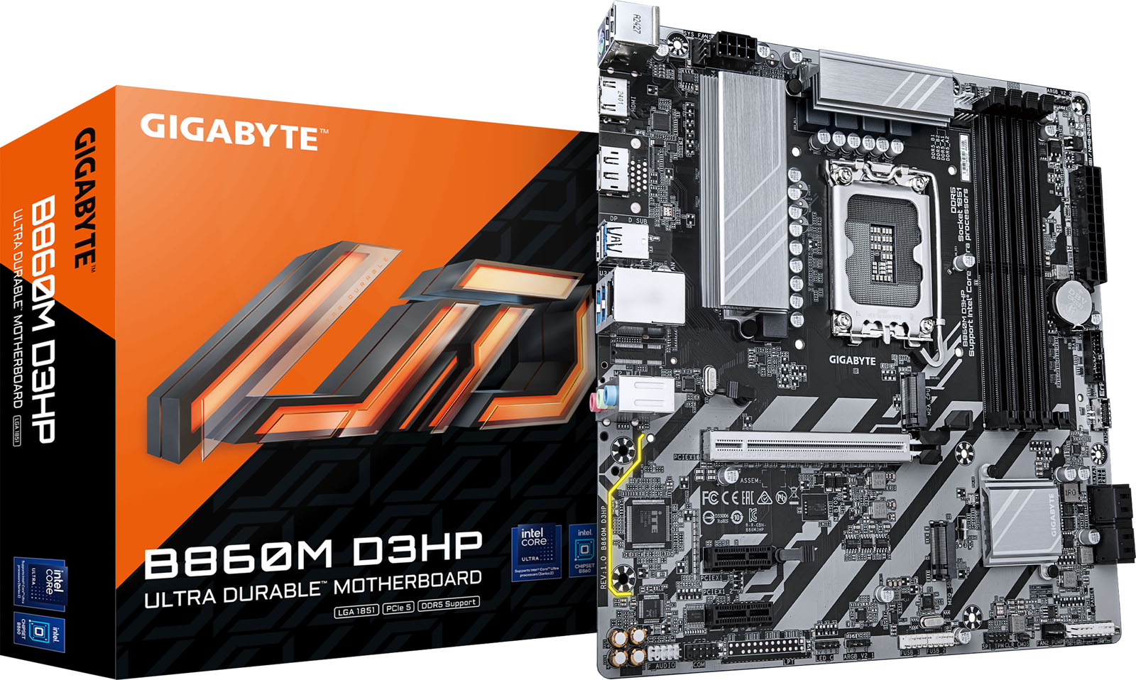Gigabyte B860m D3hp Matx Motherboard For Intel Lga1851 Cpus Size 5