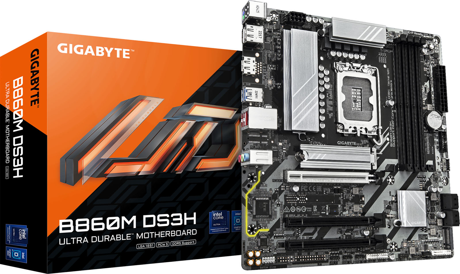Gigabyte B860m Ds3h Matx Motherboard For Intel Lga1851 Cpus Size 5.0