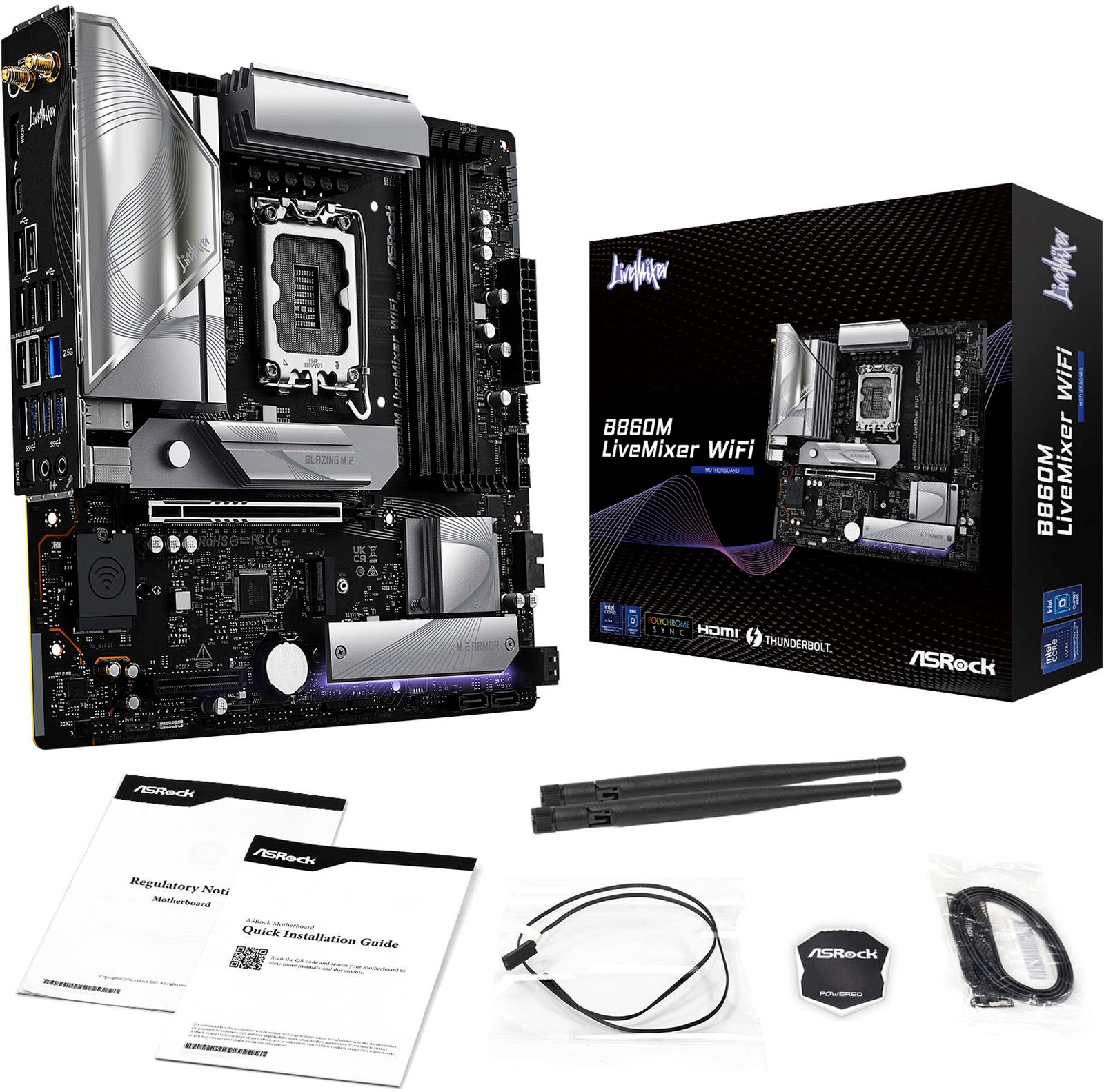 ASRock B860M LiveMixer WiFi Intel Socket 1851 Motherboard
