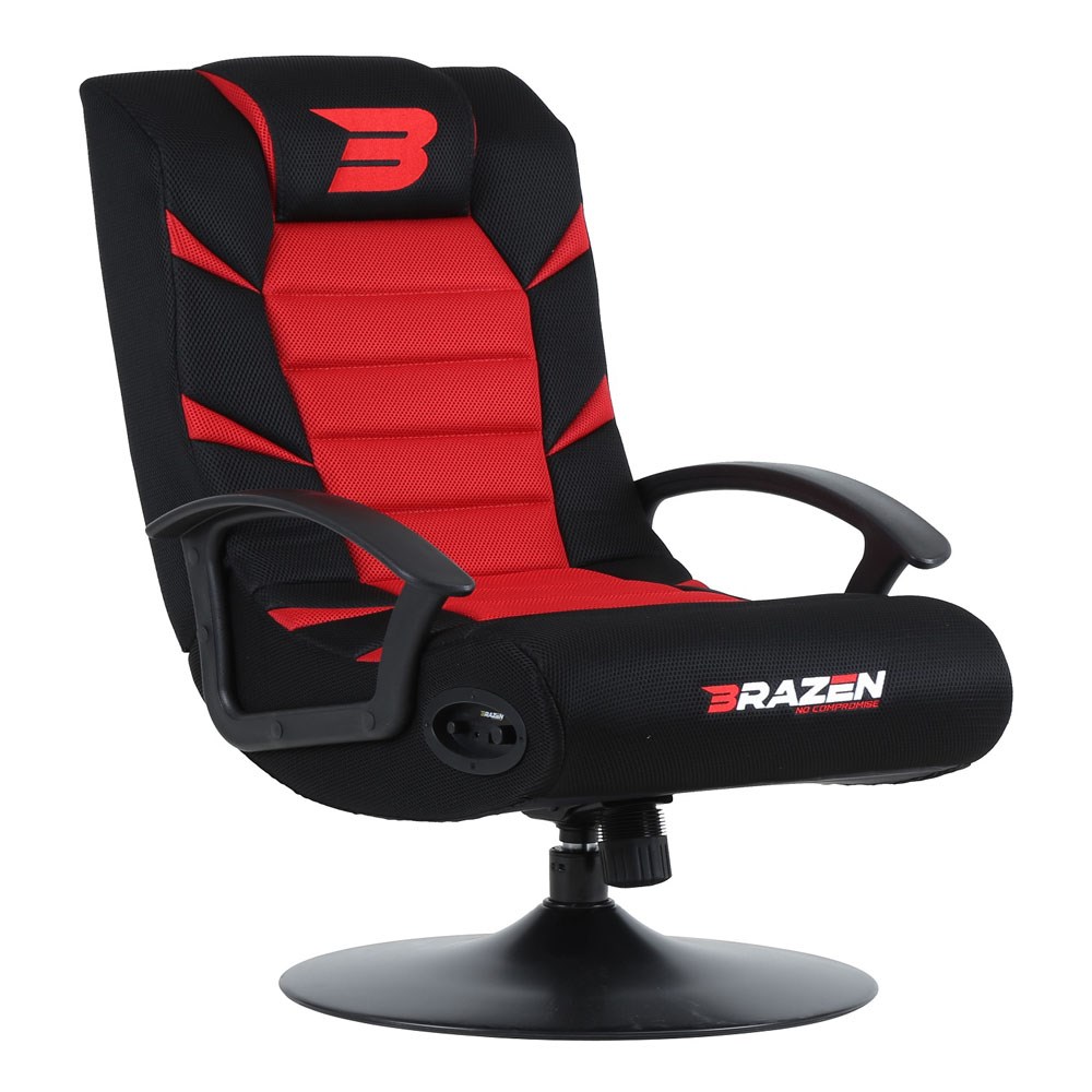BraZen BRAZEN-PRIDE-18063 Pride 2.1 Bluetooth Surround Sound Gaming Chair-Red 