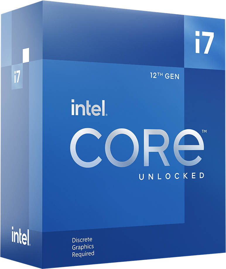 Intel Core i7-12700KF Unlocked Desktop Processor, 3.6GHz Base, 5.0GHz Turbo, 12 Cores (8P+4E), 20 Threads, Socket LGA1700, 125W TDP, 25MB Cache, No Graphics, No Cooler