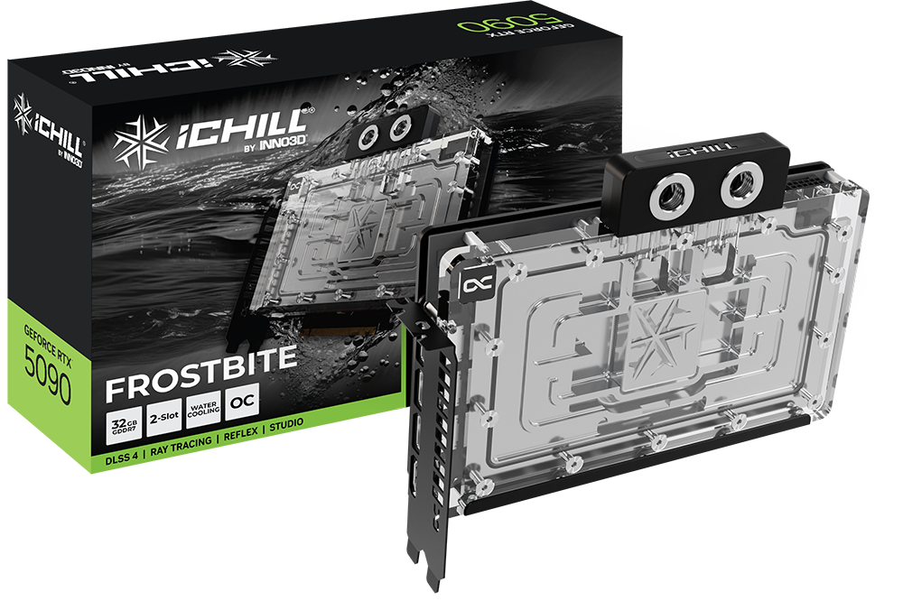 INNO3D GeForce RTX 5090 iCHILL FROSTBITE OC 32GB GDDR7 Graphics Card