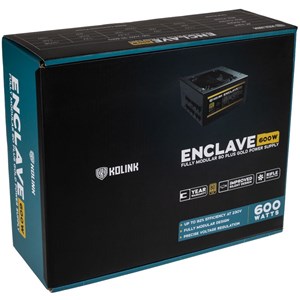 Kolink Enclave 600W 80 PLUS Gold Certified Fully Modular ATX Power Supply Unit