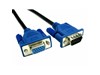 Cables Direct 1m LSZH Low Profile SVGA Extension Cable in Black with Blue Hoods