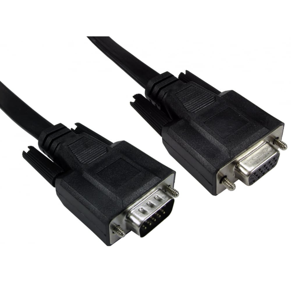 Cables Direct Men's Black Flat Svga Extension Cable In 3M