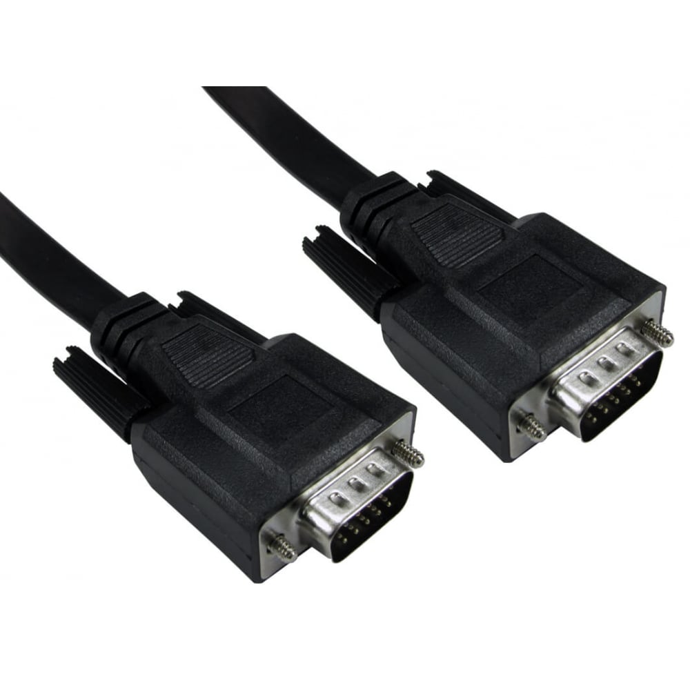 Cables Direct Men's Black Flat Svga Cable In 15M