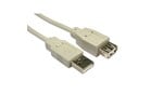 Cables Direct 1m USB 2.0 Extension Cable in Beige