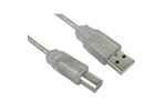 Cables Direct 3m USB 2.0 Type A to Type B Cable in Clear
