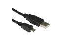 Cables Direct 1m USB 2.0 Type A to Micro B Cable in Black
