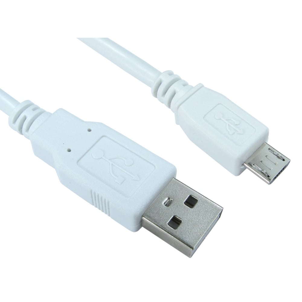 Cables Direct White Usb 2.0 Type A To Micro B Cable In 0.5M