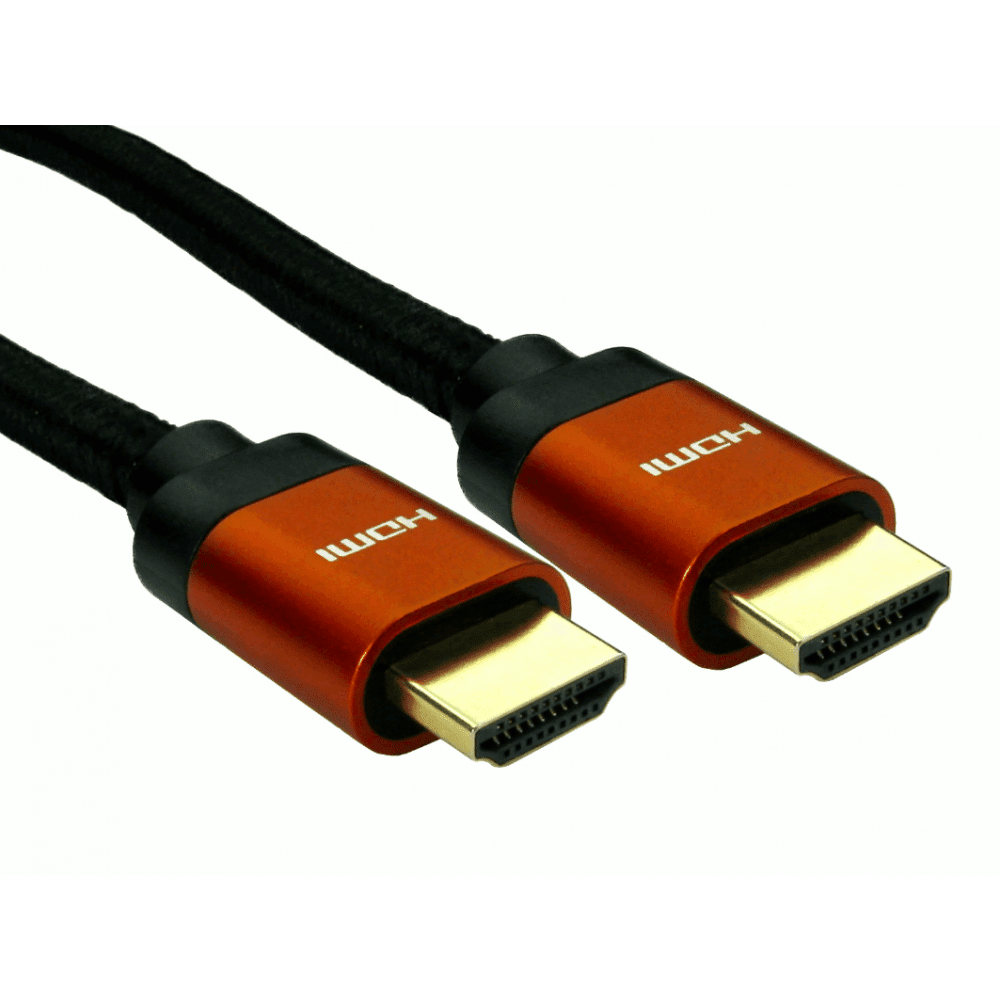 Photos - Cable (video, audio, USB) Cables Direct 0.5m HDMI 2.1 Cable in Black with Orange Connectors CDLHD8K 