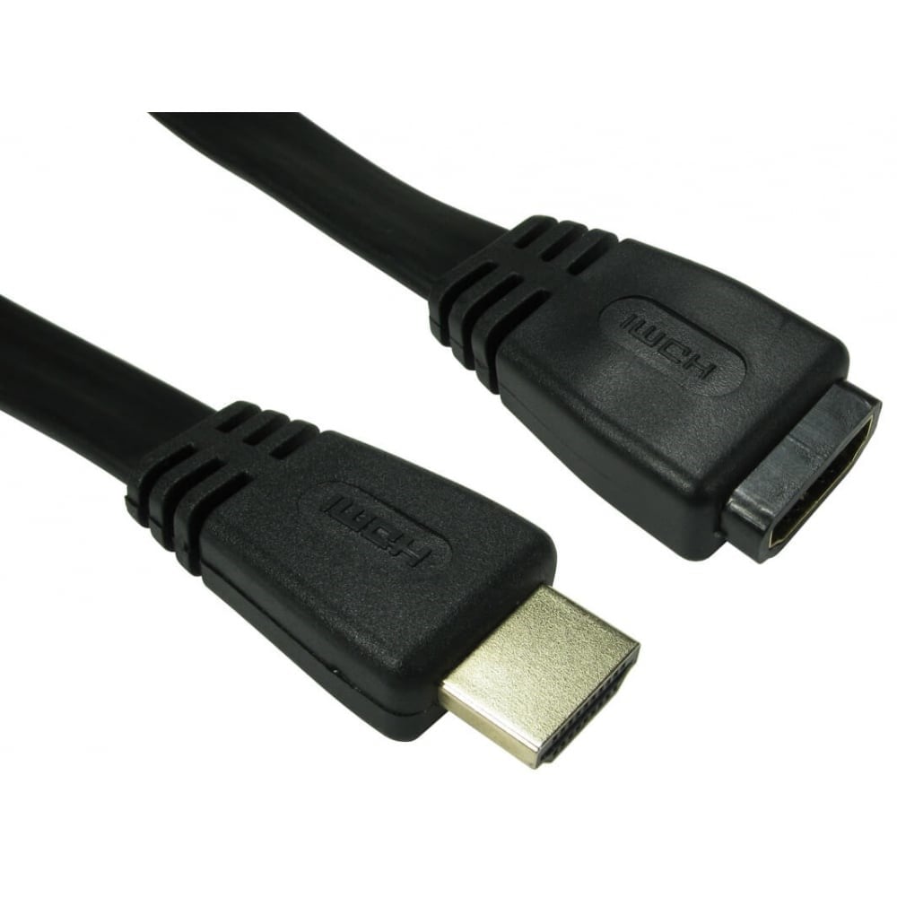 Photos - Cable (video, audio, USB) Cables Direct 1m Flat HDMI 1.4 Extension Cable CDLHDFLAT-MF01K 