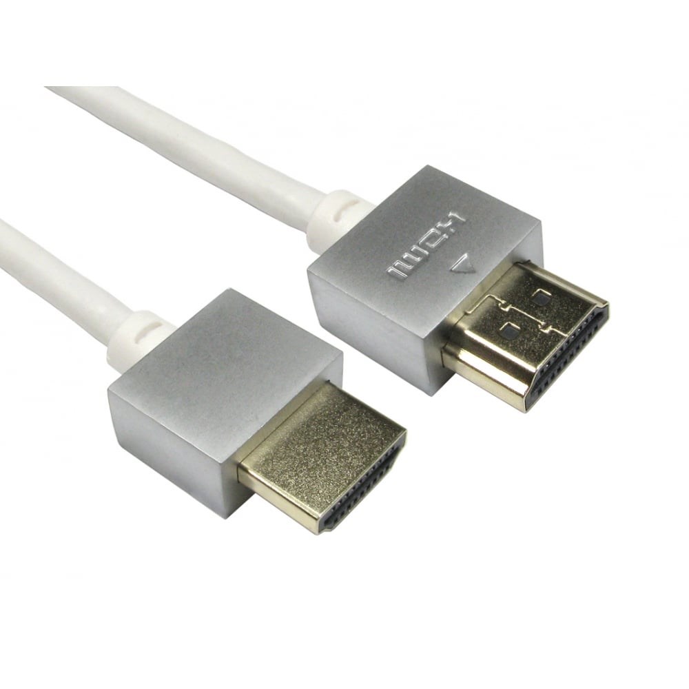 Photos - Cable (video, audio, USB) Cables Direct 1m Super Slim HDMI Cable in White CDLHDFLEX-01WT 