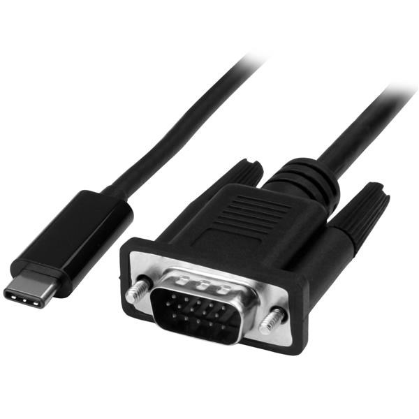 Photos - Cable (video, audio, USB) Startech.com (2m) USB-C to VGA Adaptor Cable 1920x1200  CDP2VGAMM2M (Black)