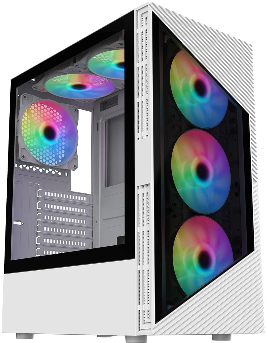 Photos - Computer Case CiT Impact Mid Tower Gaming Case - White -IMPACT-W 