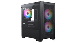 CiT Level 2 Mesh mATX Tempered Glass Gaming PC Case - Black 