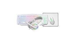 CiT Scorpion 4-in-1 White Keyboard, Mouse, Headset and Mouse Pad Combo Kit