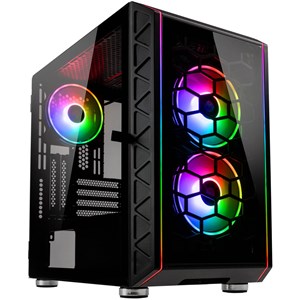 Kolink Citadel Glass SE Mid Tower Case, Black, MicroATX, Tempered Glass, 3x ARGB Fans
