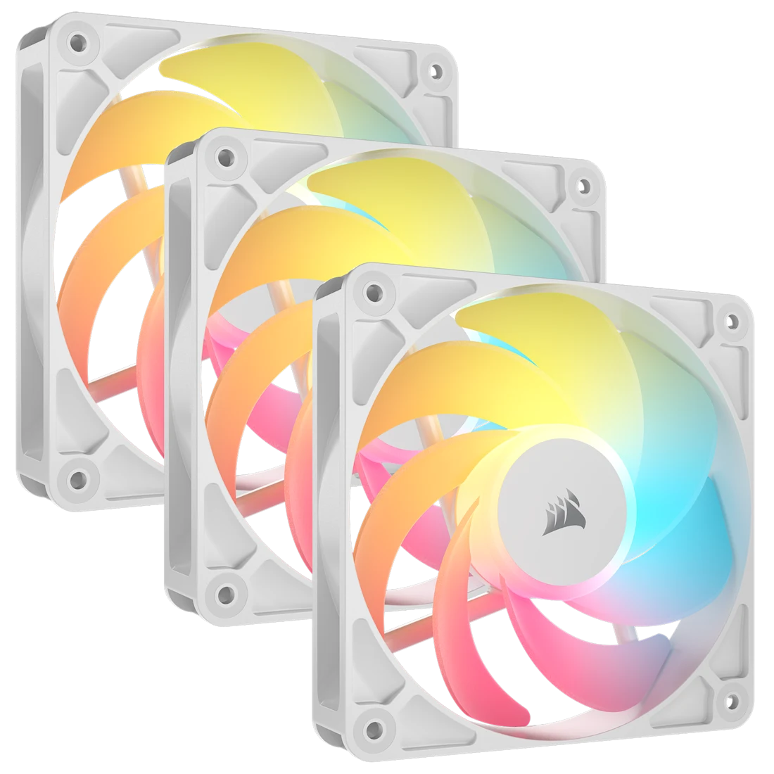 Corsair RS120-R ARGB 120mm Triple Pack of PWM Reverse Fans in White