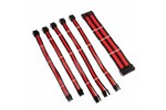 Kolink Core Adept Braided Cable Extension Kit in Jet Black and Racing Red