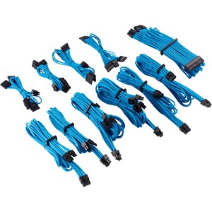 Corsair Premium Individually Sleeved PSU Cables Pro Kit, Type 4 Gen4, in Blue