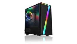 CiT Seven Mini Tower Tempered Glass Gaming PC Case - Black 