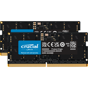 Crucial 32GB Dual Channel DDR5 Laptop Memory SO-DIMM Kit, 2 x 16GB, 4800MHz, PC5-38400, CL40, 1.1V