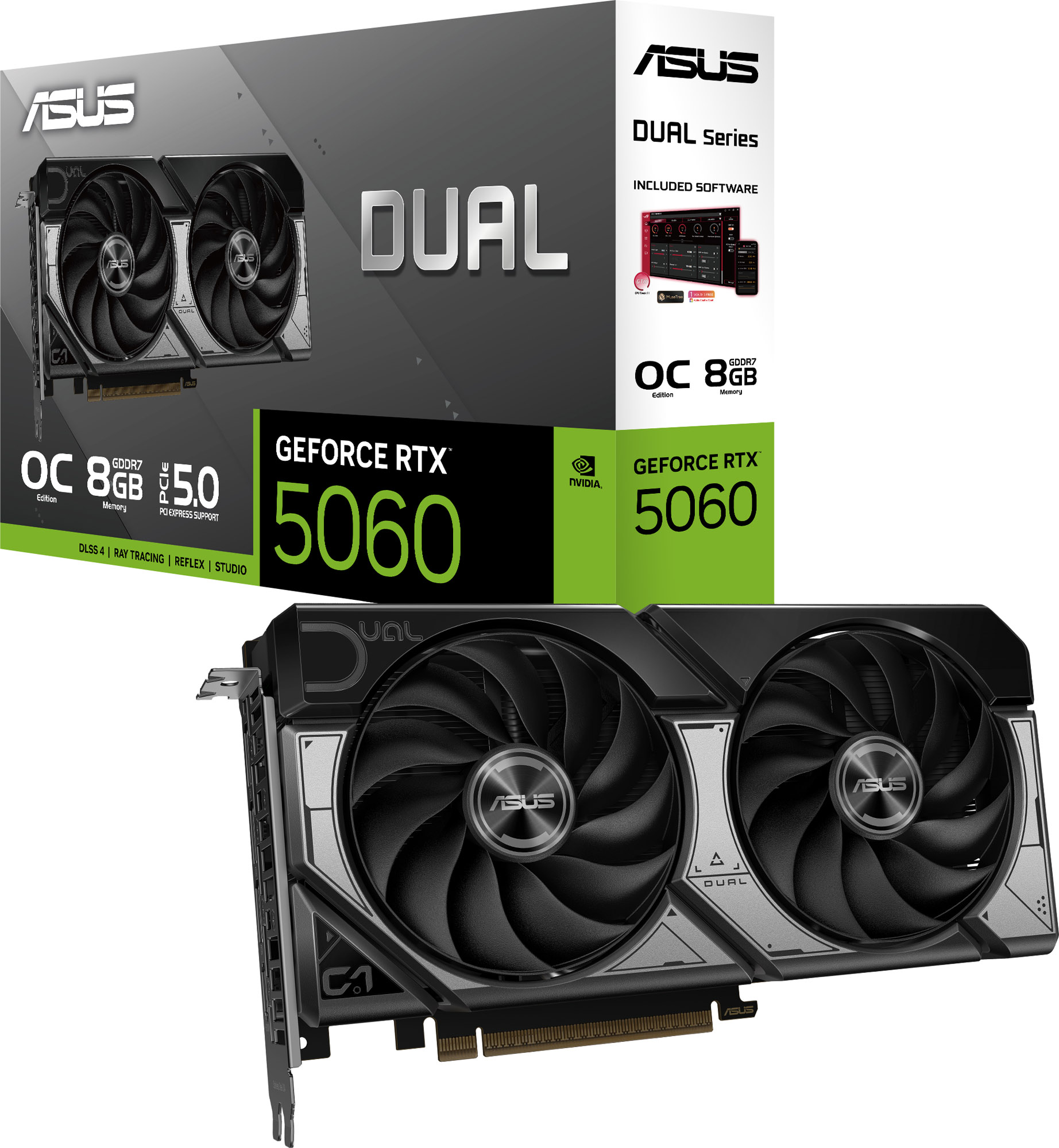 Asus Geforce Rtx 5060 Dual Oc 8Gb Gddr7 Graphics Card