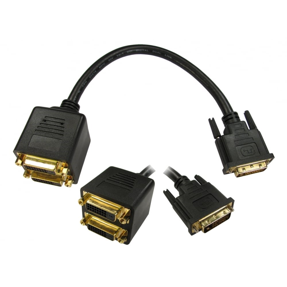 Photos - Cable (video, audio, USB) Cables Direct Male DVI-D to 2x Female DVI-D Splitter Cable DV-2DVIFF 