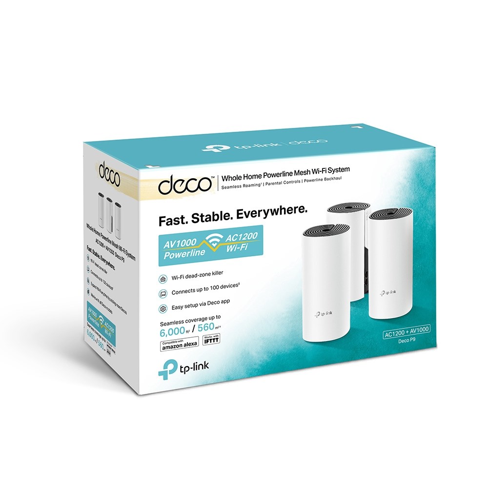 TP-Link Deco P9 AC1200 plus AV1000 Whole Home Hybrid Mesh Wi-Fi System ...