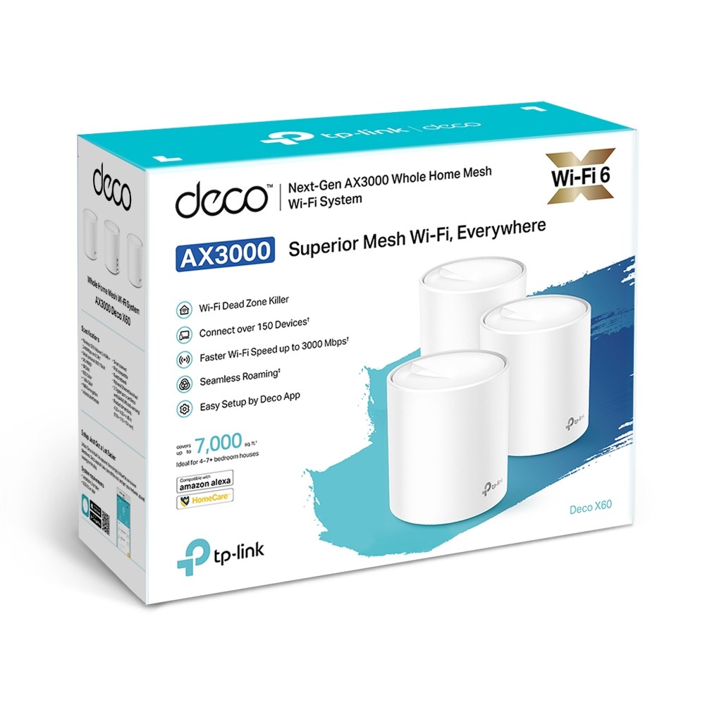 TP-Link Deco X60 AX3000 Whole Home Mesh Wi-Fi System - DECO