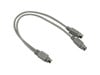 Cables Direct 0.25m Male PS2 to 2x Female PS2 Splitter Cable