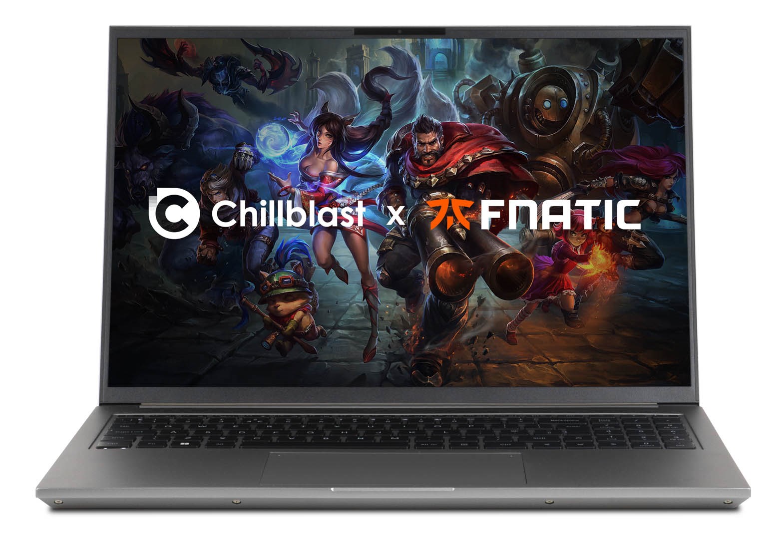 Front view of Chillblast FNATIC Flash laptop.
