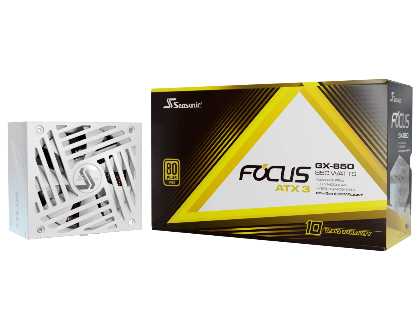 Seasonic FOCUS GX-850 850W ホワイト Seasonic FOCUS GX White ATX 3.1 850W 80 PLUS Gold Certified Fully