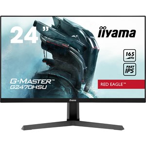 iiyama Red Eagle G-MASTER G2470HSU-B1 23.8 inch Gaming Monitor, IPS Panel, Full HD 1920 x 1080 Resolution, 165Hz Refresh Rate, FreeSync Premium, DisplayPort, HDMI inputs, USB2 Hub, Speakers
