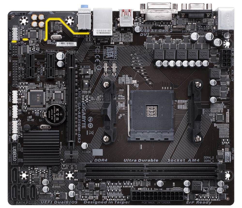 Gigabyte AB350M-DS2 AMD Socket AM4 Motherboard - GA-AB350M-DS2 | CCL