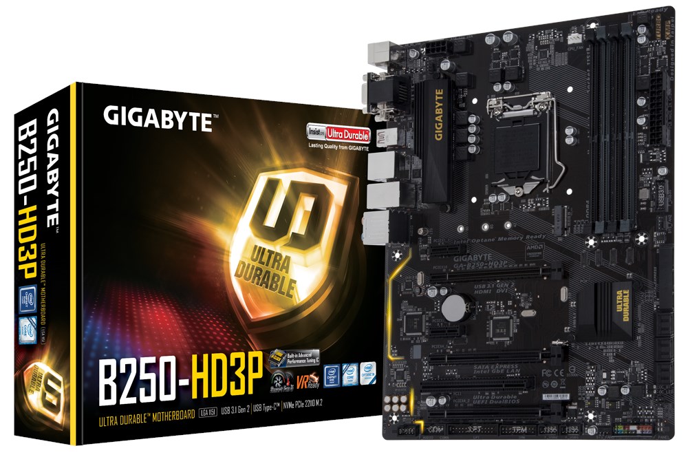 Gigabyte Ultra Durable GAB250HD3P Motherboard Intel B250 Intel GbE