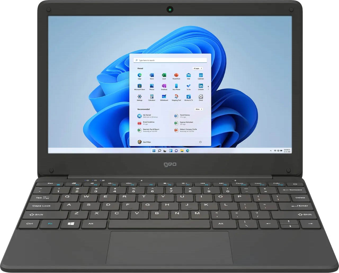 C Grade Clearance Geo Computers GeoBook 110 11.6 inch Laptop Intel Celeron N4020 4GB RAM 64GB eMMC HD Display Wi Fi Windows 11 Home in S Mode GE328 C CCL