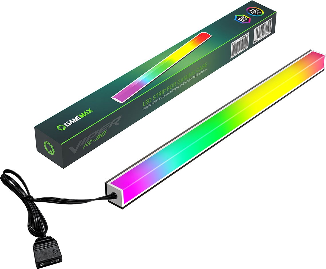 Photos - Other for Computer Gamemax Viper AR-30 Double Side Magnetic Rainbow ARGB LED Strip GMX-AR30VI 