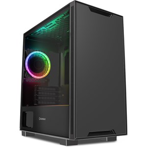 GameMax Commando MicroATX Mid Tower Case in Black with Tempered Glass, 1x ARGB Fan