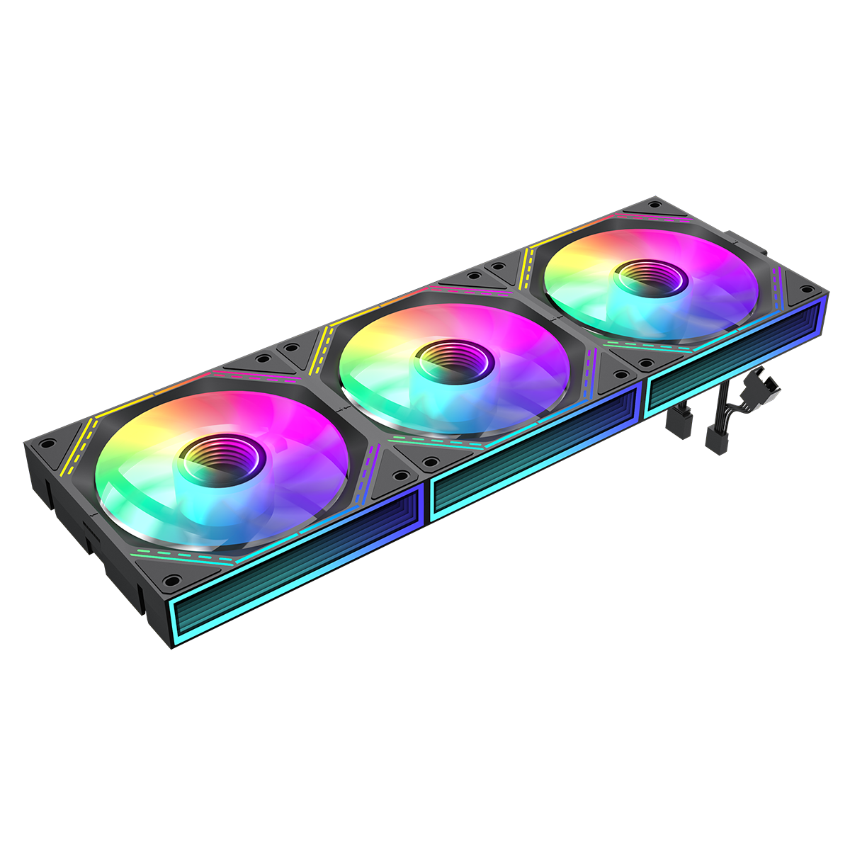 GameMax FN12A-S3I 3-Pack 120mm Infinity ARGB Black 4pin PWM Linked Cooling Fans