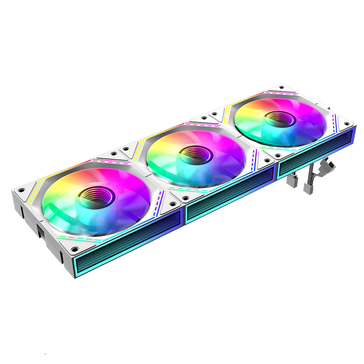 GameMax FN12A-S3I 3-Pack 120mm Infinity ARGB White 4pin PWM Linked Cooling Fans